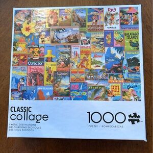 Classic Collage 1000-Piece Jigsaw Puzzle - Colorful Travel Poster Collage